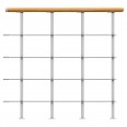 Dolle Brüstungsgeländer Startpaket 1m lang in Buche/weiß mit mitlaufenden Edelstahlstäben für Mittelholmtreppe Boston
