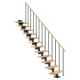 Dolle Mittelholmtreppe Cork Buche, lackiert Gerade 79 cm breit für GH 278 – 337 cm UK Metall Anthrazit mit Geländer