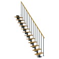 Dolle Mittelholmtreppe Dublin Gerade aus Eiche lackiert 61 cm breit für GH 278–337 cm UK Metall Anthrazit mit Einzelstabgeländer