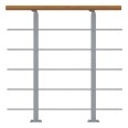 Dolle Brüstungsgeländer Erweiterungs-Set - Eiche Unterkonstruktion Perlgrau - Frankfurt, Hamburg, Berlin, Sydney