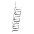 MUNK Treppe 60°  inkl. einen Handlauf, 800mm Stufenbreite, 14 Stufen