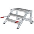 MUNK Arbeitspodest fahrbar Stahl-Gitterrost 800mm Stufenbreite 3 Stufen-small