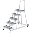 MUNK Arbeitspodest fahrbar mit Stahl-Gitterrost mit Handlauf 5 Stufen MUNK Arbeitspodest fahrbar mit Stahl-Gitterrost mit Handlauf 5 Stufen-small