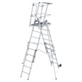 MUNK Plattformleiter FlexxStep 6 Sprossen mit Teleskopaufsatz plus 3 Sprossen