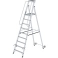 MUNK Aluminium-Stehleiter mit Rollen und Griff 9 Stufen