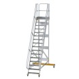 MUNK Plattformtreppe fahrbar 60° Stufenbreite 800mm 16 Stufen