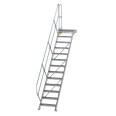 MUNK Treppe mit Plattform 45° inkl. einen Handlauf, 600mm Stufenbreite, 13 Stufen-small