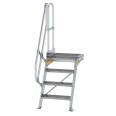 MUNK Treppe mit Plattform 60° inkl. einen Handlauf, 600mm Stufenbreite, 4 Stufen