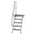 MUNK Treppe mit Plattform 60° inkl. einen Handlauf, 600mm Stufenbreite, 5 Stufen