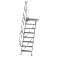 MUNK Treppe mit Plattform 60° inkl. einen Handlauf, 600mm Stufenbreite, 8 Stufen