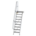 MUNK Treppe mit Plattform 60° inkl. einen Handlauf, 600mm Stufenbreite, 9 Stufen