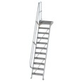 MUNK Treppe mit Plattform 60° inkl. einen Handlauf, 600mm Stufenbreite, 11 Stufen