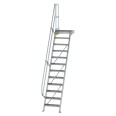 MUNK Treppe mit Plattform 60° inkl. einen Handlauf, 600mm Stufenbreite, 12 Stufen