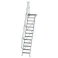 MUNK Treppe mit Plattform 60° inkl. einen Handlauf, 600mm Stufenbreite, 13 Stufen