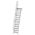 MUNK Treppe mit Plattform 60° inkl. einen Handlauf, 600mm Stufenbreite, 14 Stufen
