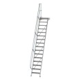 MUNK Treppe mit Plattform 60° inkl. einen Handlauf, 600mm Stufenbreite, 16 Stufen