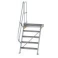 MUNK Treppe mit Plattform 60° inkl. einen Handlauf, 800mm Stufenbreite, 5 Stufen