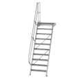 MUNK Treppe mit Plattform 60° inkl. einen Handlauf, 800mm Stufenbreite, 10 Stufen