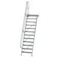 MUNK Treppe mit Plattform 60° inkl. einen Handlauf, 800mm Stufenbreite, 12 Stufen