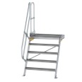 MUNK Treppe mit Plattform 60° inkl. einen Handlauf, 1000mm Stufenbreite, 5 Stufen