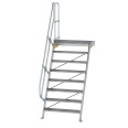 MUNK Treppe mit Plattform 60° inkl. einen Handlauf, 1000mm Stufenbreite 8 Stufen