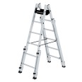 MUNK Aluminium Stehleiter, treppengängig, mit 4 Holmverlängerungen 2x6 Sprossen