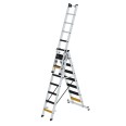 MUNK Stufen- Mehrzweckleiter mit Wandlaufrollen, clipstep R13 und Nivello® Traverse 3x7 Stufen MUNK Stufen- Mehrzweckleiter mit Wandlaufrollen, clipstep R13 und Nivello® Traverse 3x7 Stufen-small