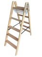 Siedra Holz Stufenstehleiter HSL nach TRBS 2121-2 mit Werkzeugtasche und Eimerhaken 2x6 Stufen Siedra Holz Stufenstehleiter HSL nach TRBS 2121-2 mit Werkzeugtasche und Eimerhaken 2x6 Stufen-small