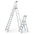 Zarges gebördelte Stehleiter Meistertritt S mit großer Plattform und Ablage-small