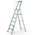 Zarges gebördelte Stehleiter Meistertritt S mit großer Plattform und Ablage 5 Stufen