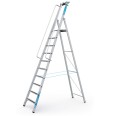 Zarges gebördelte Stehleiter Meistertritt S mit großer Plattform und Ablage 10 Stufen