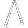 Zarges gebördelte Stufen-Stehleiter R13step-B eloxiert 2x12 Stufen