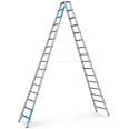 Zarges gebördelte Stufen-Stehleiter R13step-B eloxiert 2x16 Stufen