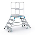 Zarges Podestleiter fahrbar mit 2x4 Leichtmetall-Stufen