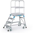 Zarges Podestleiter fahrbar mit 4 Leichtmetall-Stufen