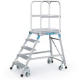 Zarges Podestleiter fahrbar mit 5 Leichtmetall-Stufen