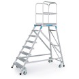 Zarges Podestleiter fahrbar mit 8 Leichtmetall-Stufen