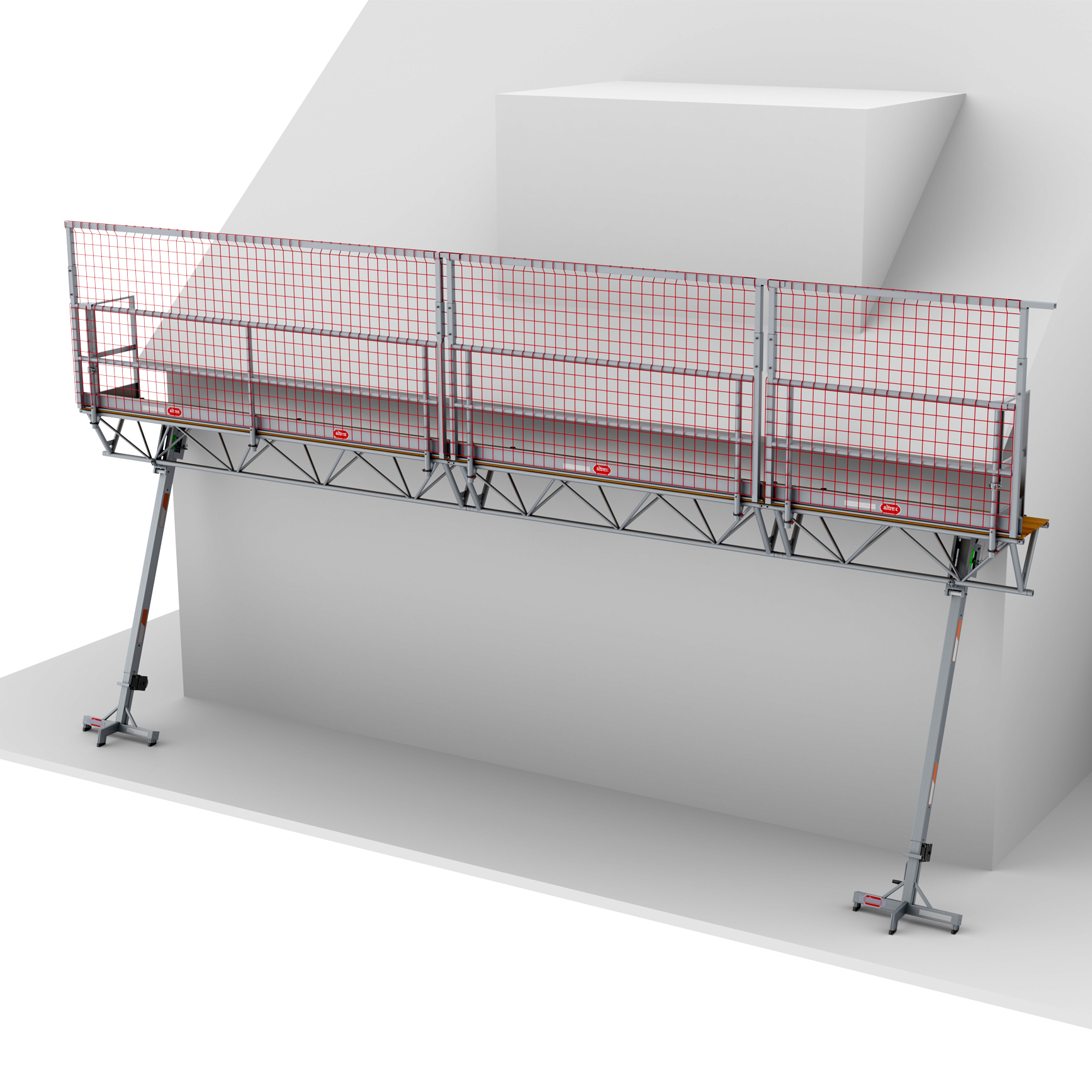 Altrex Modulare Dreiecksbühne Absturzsicherung für geneigte Dächer und Flachdächer 3-5/4-6m