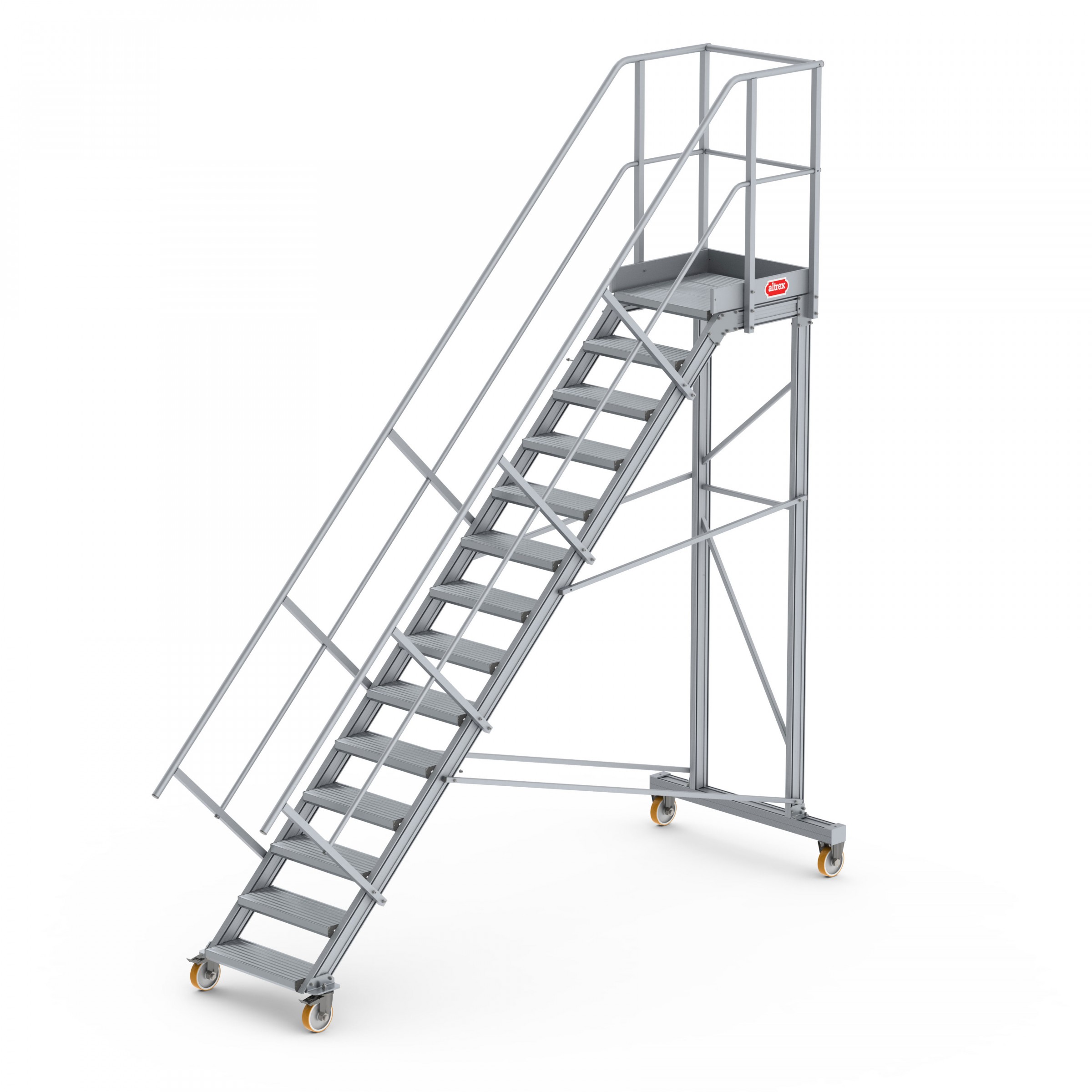 Altrex Podesttreppe fahrbar 45° 14 Stufen