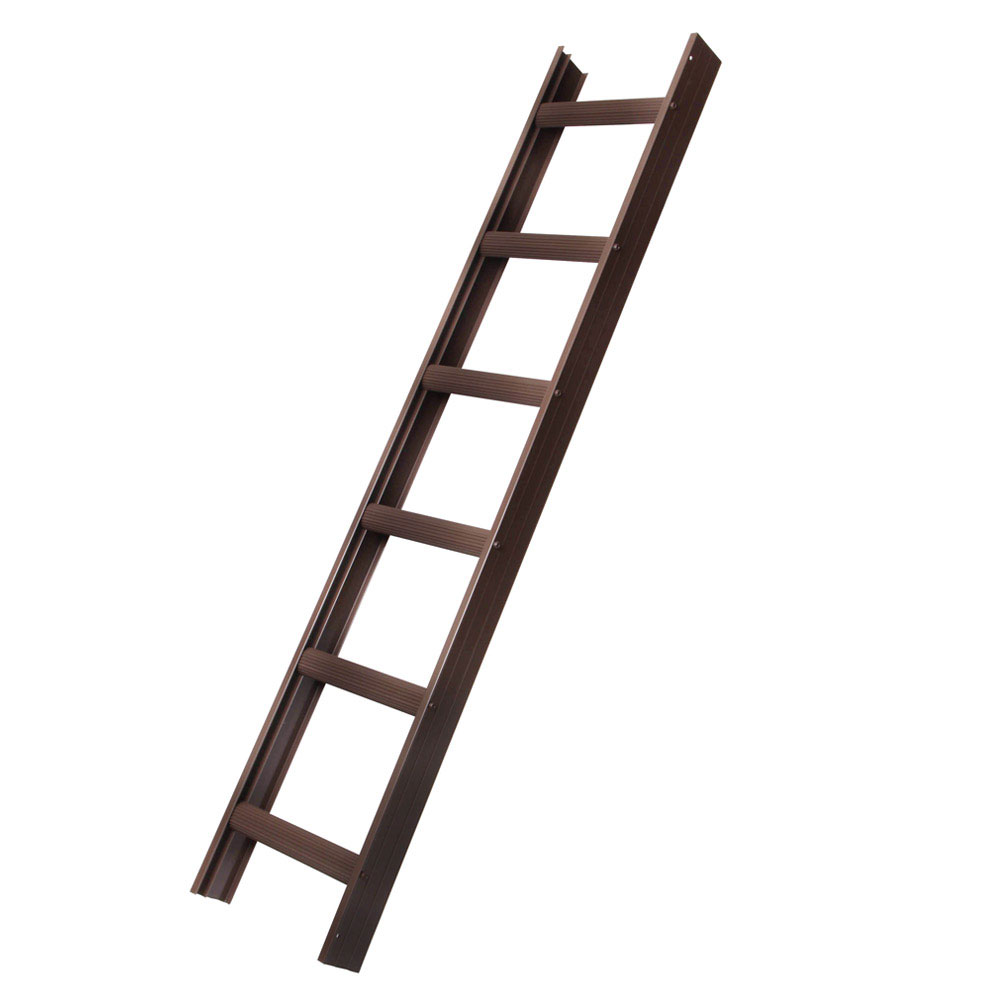 Alu-Dachleiter mit 6 Sprossen 1,68 m braun