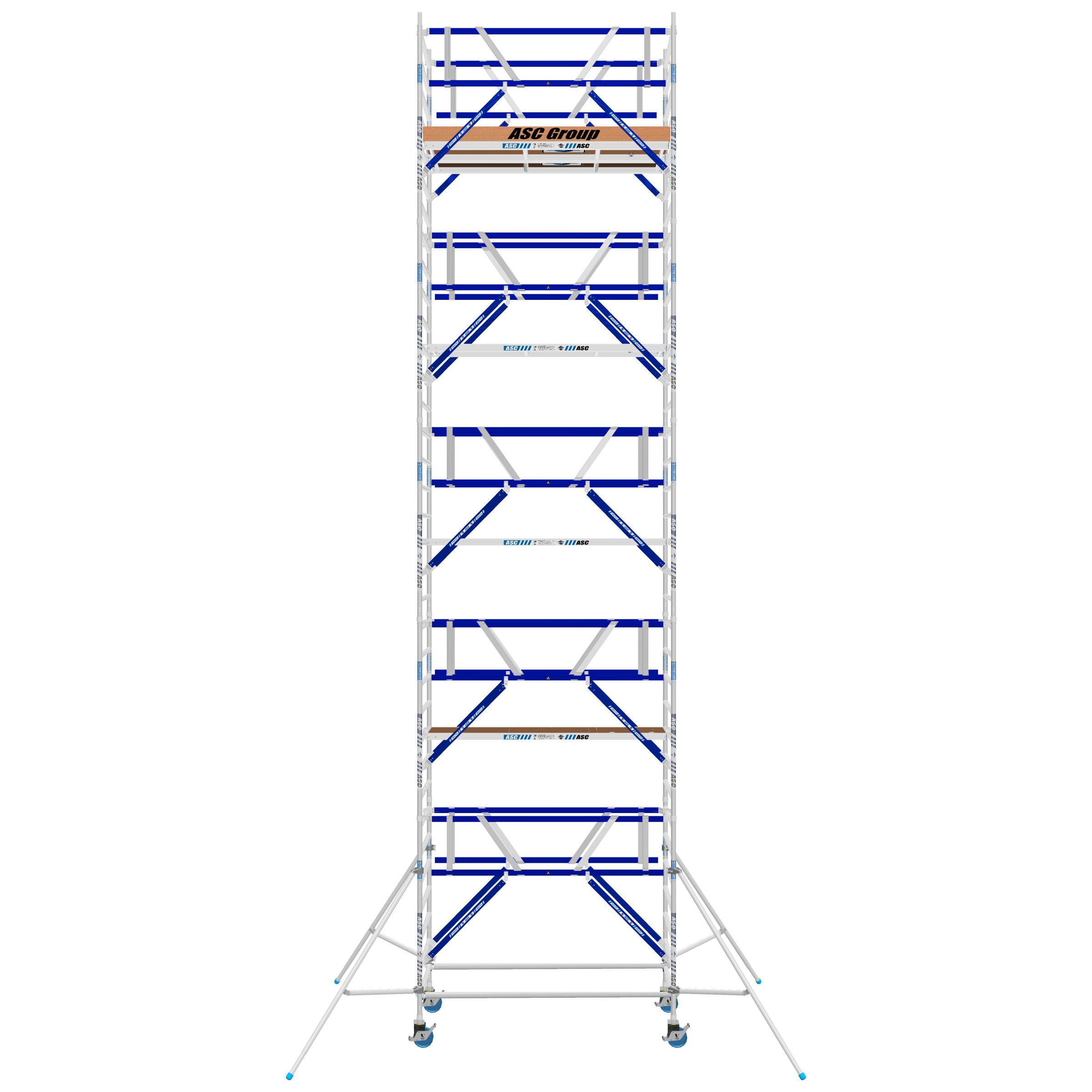 ASC Rollgerüst AGS Pro 250x135cm mit Carbon-Plattformen und doppelseitigem Geländer 11,3m Arbeitshöhe