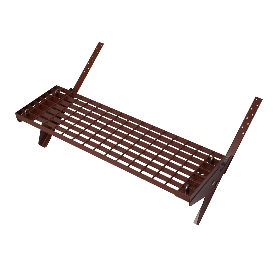 Dachtritt-Set 80x25cm, Schraub-Montage, rotbraun