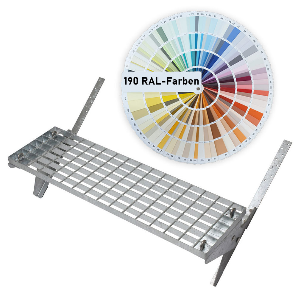 Dachtritt-Set 80x25cm, Schraub-Montage, RAL-Farben