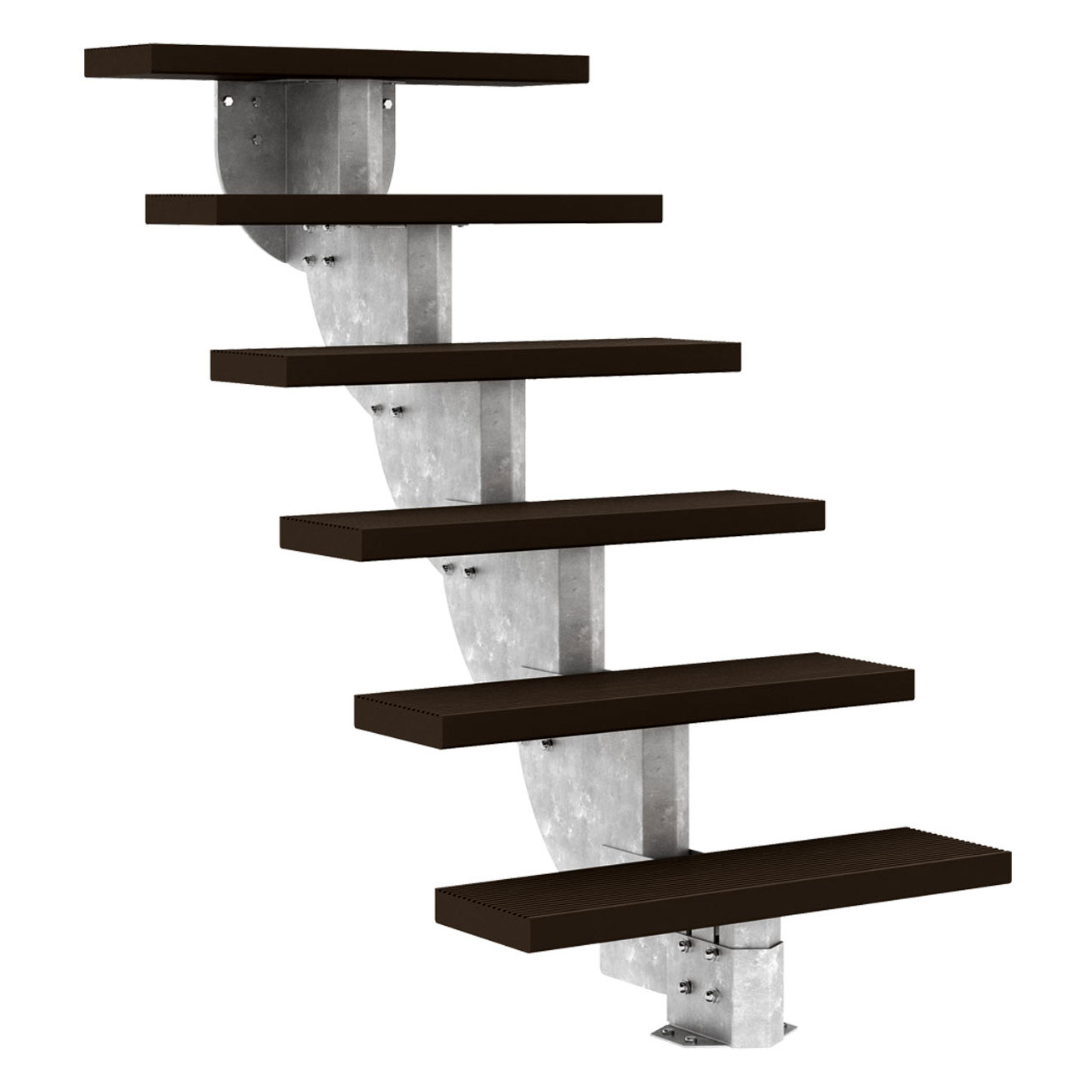 Dolle Außentreppe Gardenstep 80cm breit 6 Stufen Trimax dunkelbraun 111-135cm Steigungshöhe ohne Geländer