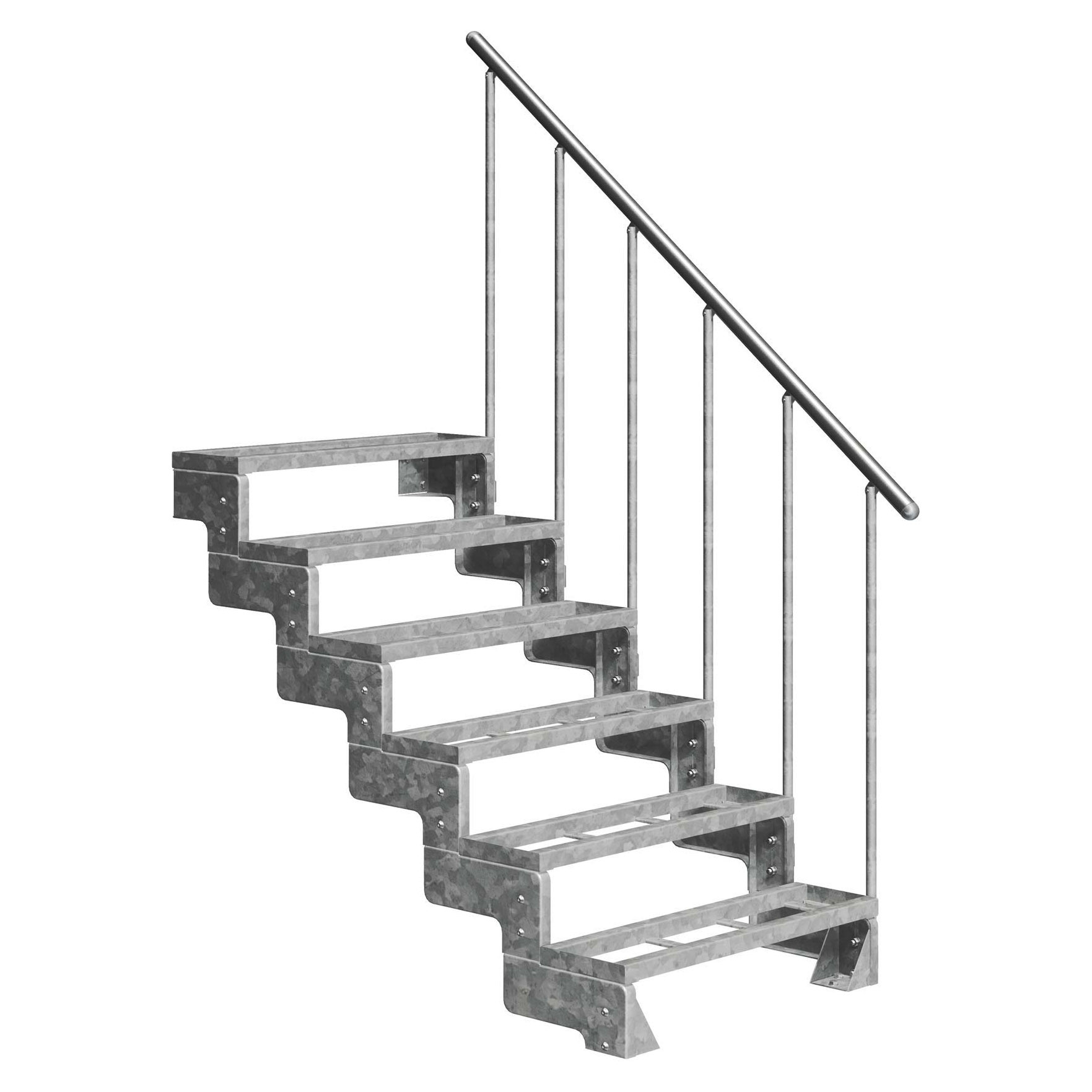 Dolle Außentreppe Gardentop 108-132cm Geschosshöhe mit Einlegerahmen 80cm breit mit Geländer