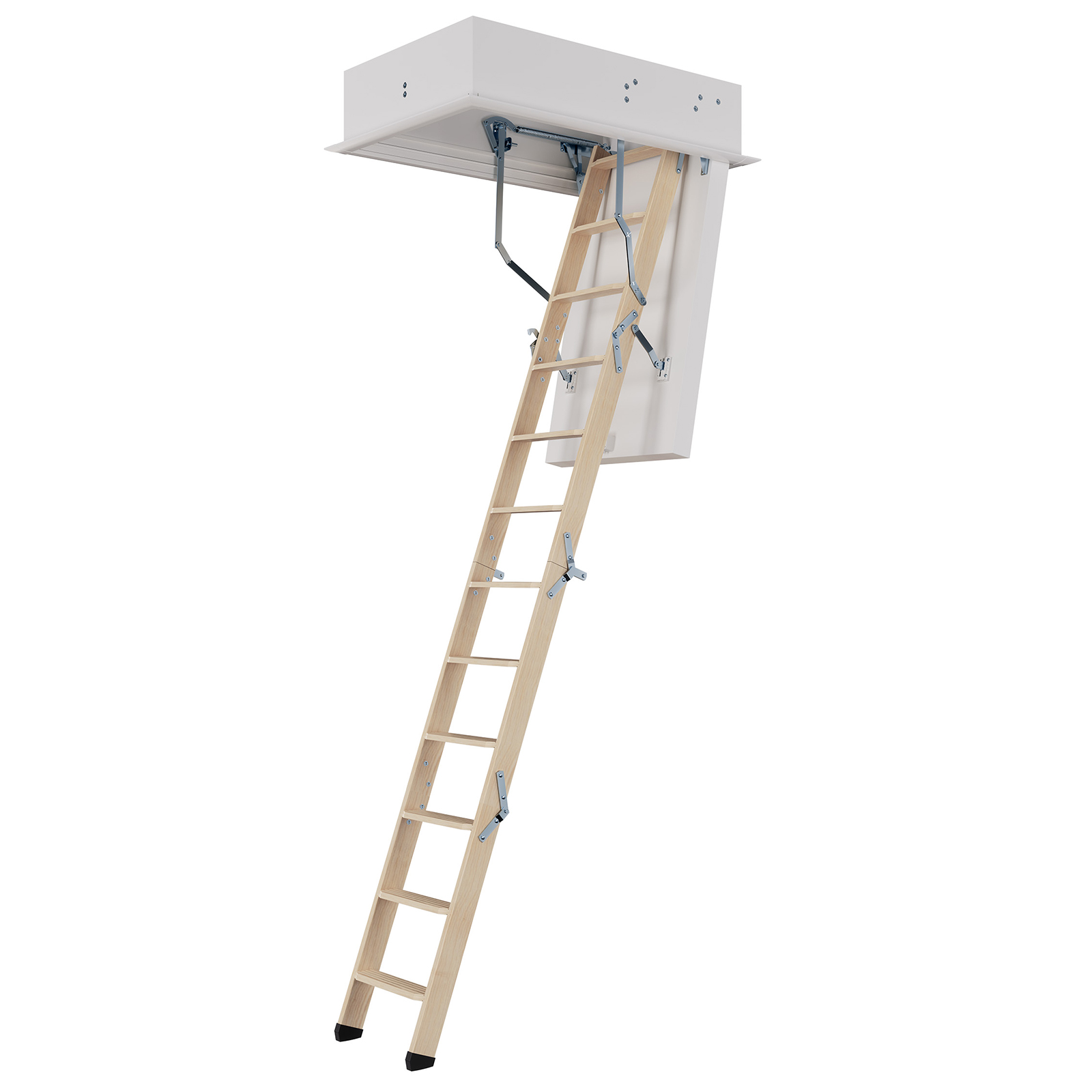 Dolle Bodentreppe clickFIX® 4-teilig bis 274cm Raumhöhe mit U-Wert 0,49 Deckenöffnung 110x60cm