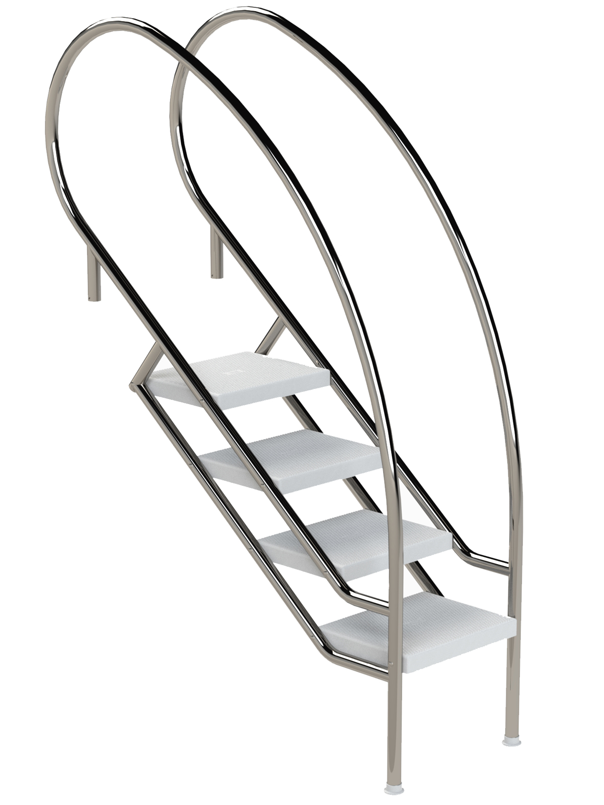 Eichenwald Pooltreppe Modell 08.2 Miami Swing Beckentiefe 1199mm Ausladung 1088mm 4 ABS-Stufen
