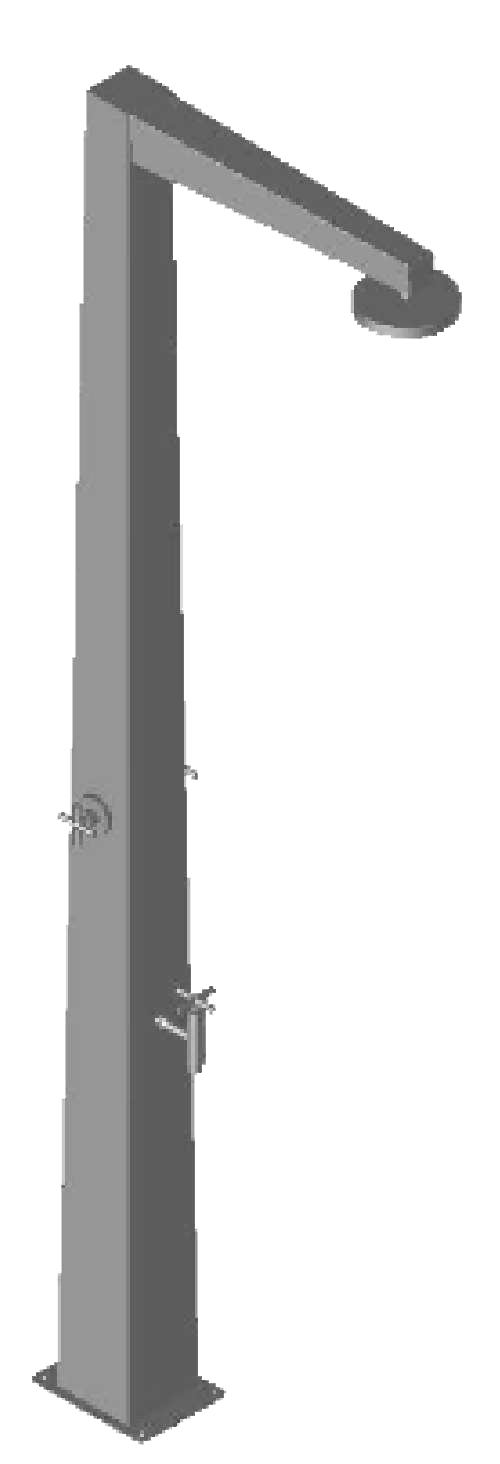 Eichenwald Modell 36 Gartendusche Niagara Typ Selbstschlussventil Gehäuse geschliffen mit Entnahmeplan