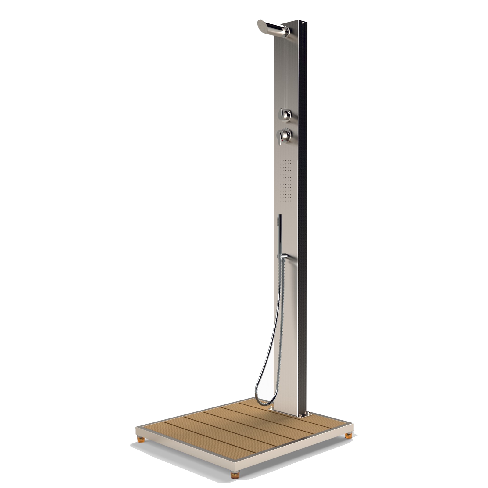 Eichenwald Modell 70 Gartendusche Malta mit WPC Plattform sandfarbig