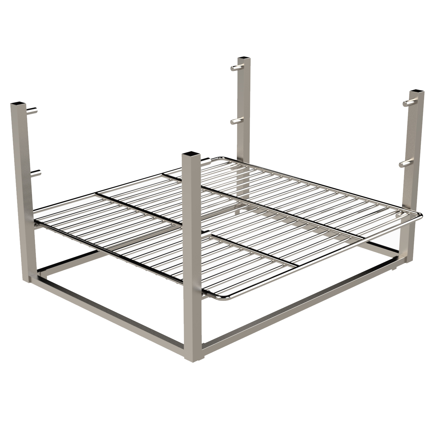 Eichenwald Edelstahl Grillrost mit Halterung höhenverstellbar 400x400mm